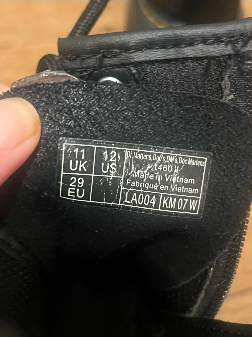 Dr. Martens Black Lace-Up kids Combat Boots with Yellow Stitching
